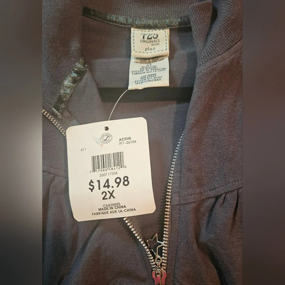 725 Originals Plus Zip-Up Ruched Sweater w/Pockets - Picture 6 of 7